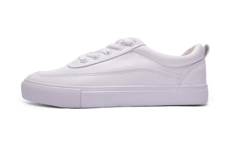 Mulinsen White Sneakers Synthetic Leather Low top Skateboard Shoes Women's