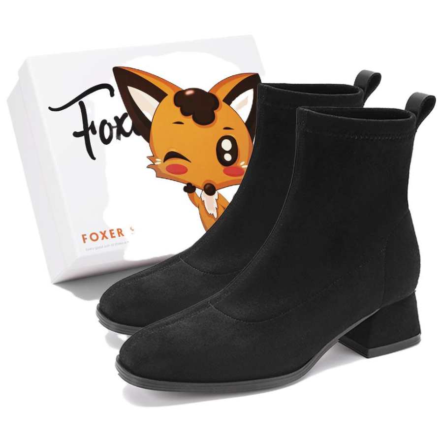 FOXER FOXER Cow Leather Ankle Boots 4.3cm Women's