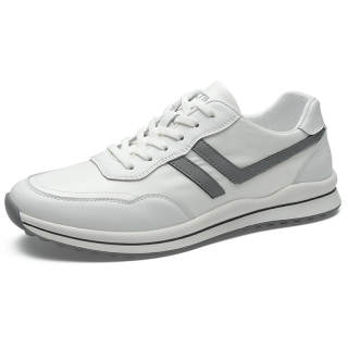 JIEDESEN Slip Resistant Cushioning Abrasion Resistant Breathable Skateboard Shoes Men's White