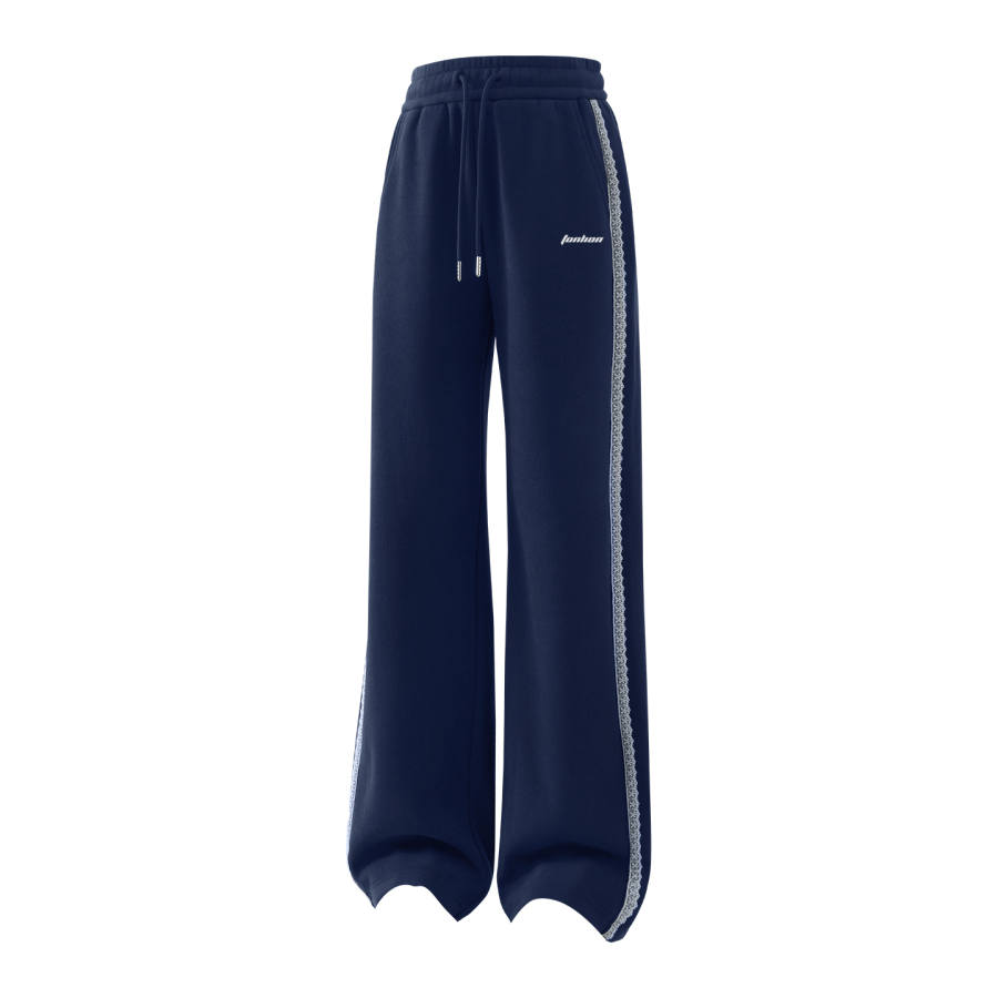 Tonlion Casual Pants Women's Thickened And Fleece Lined Wide Leg Pants
