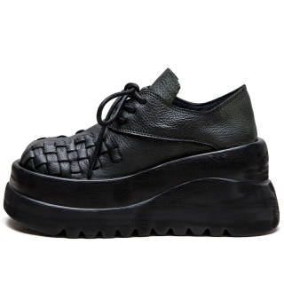 JIEZHOU Top Grain Cow Leather Casual Shoes Women's