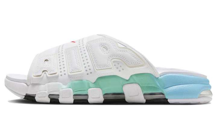 Nike Nike Air More Uptempo Slide Slippers Men's White Green Blue