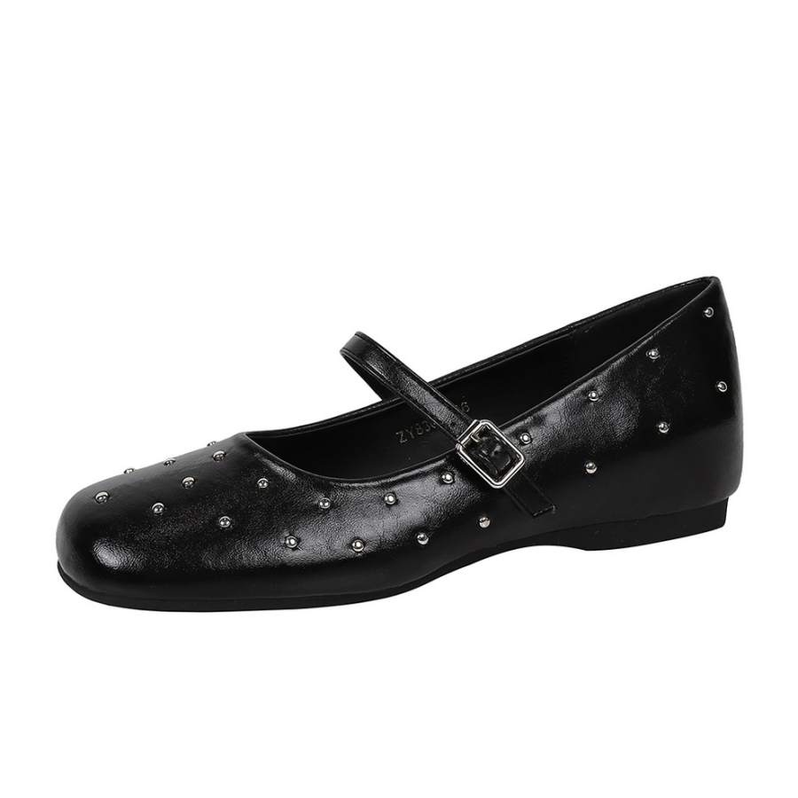 YAFEI XUANYU Microfiber Leather Flat Mary Jane Shoes Women's