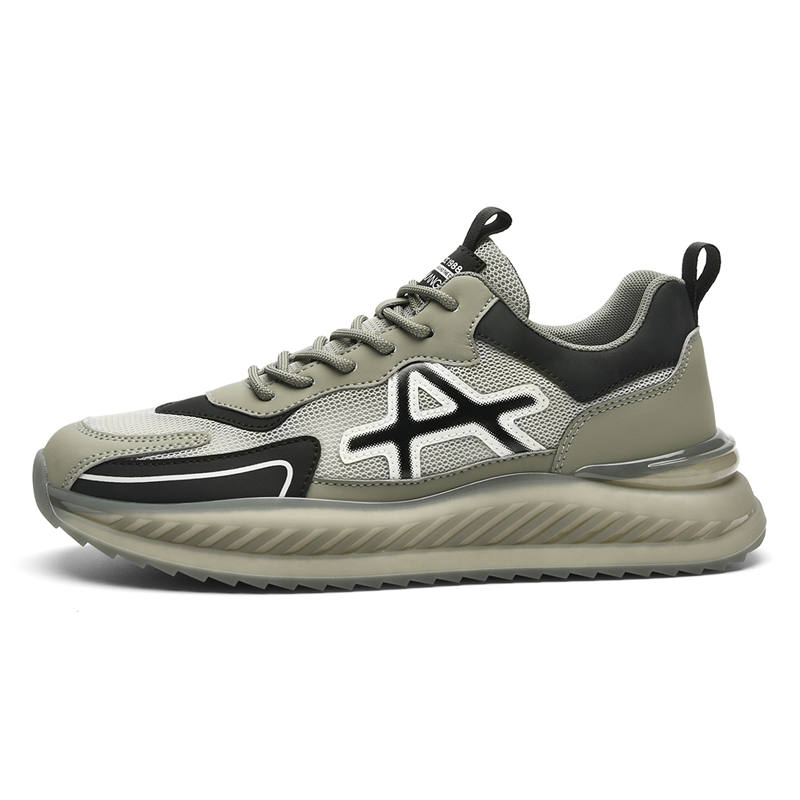 AOKANG Casual Shoes Men's Low Top Army Green, Gray