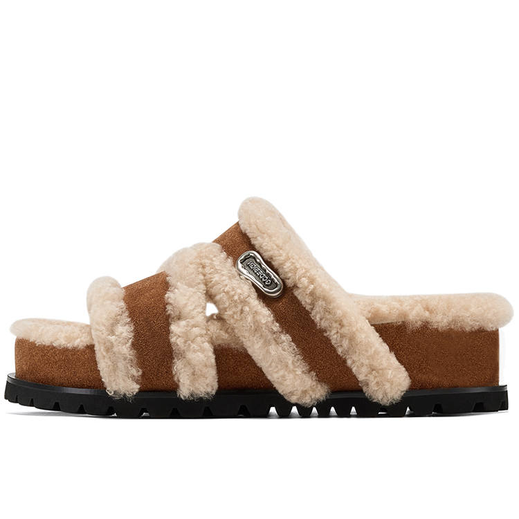 GG-CC GG CC Fuzzy Slide Slippers Women's