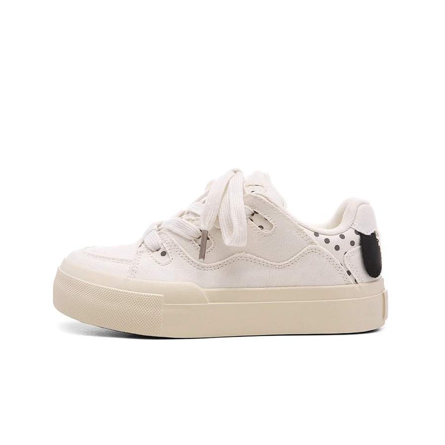 Kalinsd Microfiber Leather Low top Skateboard Shoes Women's White