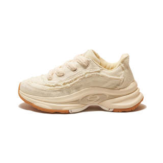 W/O DELAY WO DELAY Fabric Abrasion Resistant Breathable Abrasion Resistant Breathable Low top Chunky Sneakers Unisex Ecru