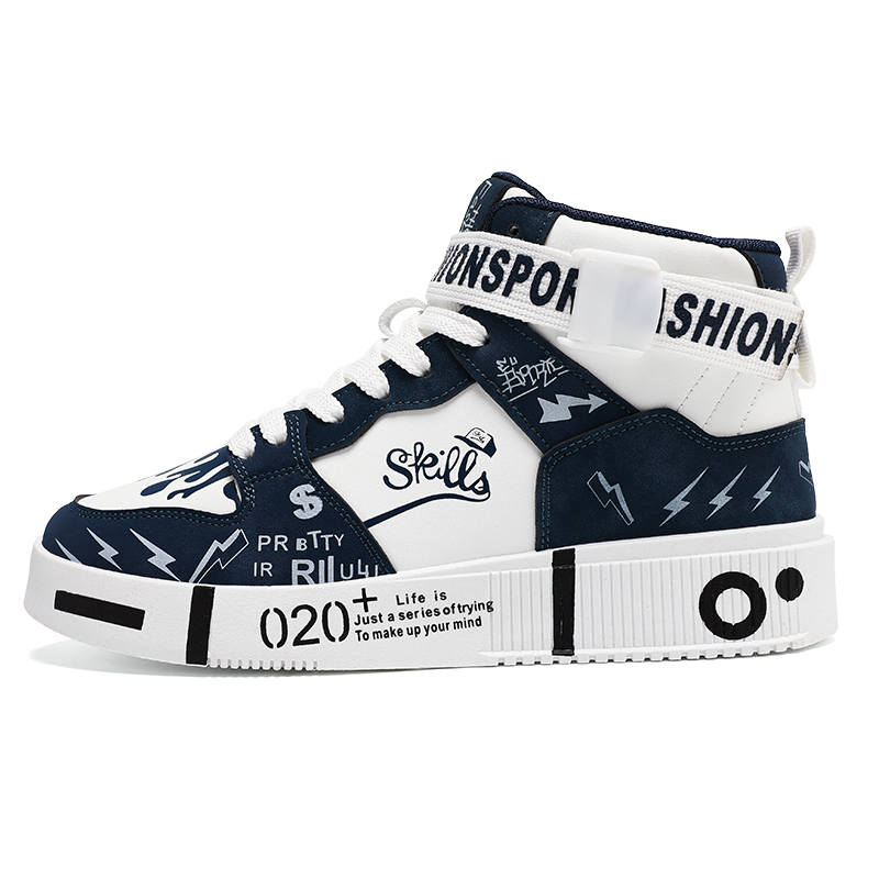 VAEL VAEL Microfiber Leather High top Skateboard Shoes Men's