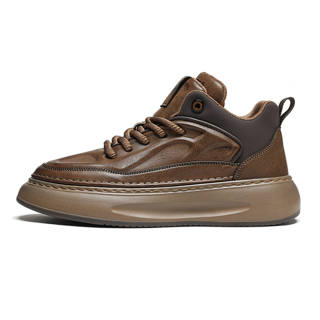 •QUNLANGSHIJIA Pu Mid top Skateboard Shoes Men's