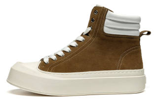 LEAVELAND Cow Split Leather Mid top Skateboard Shoes Men's