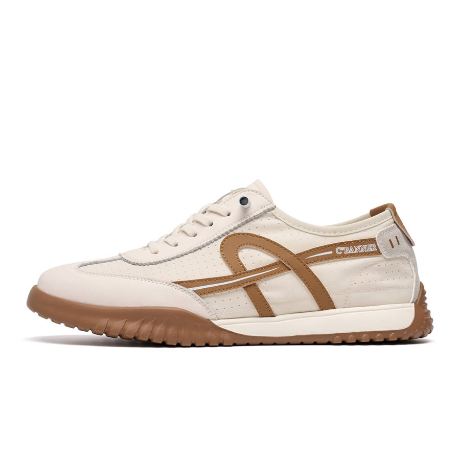 C°BANNER Synthetic Leather Low top Casual Shoes Men's White Apricot