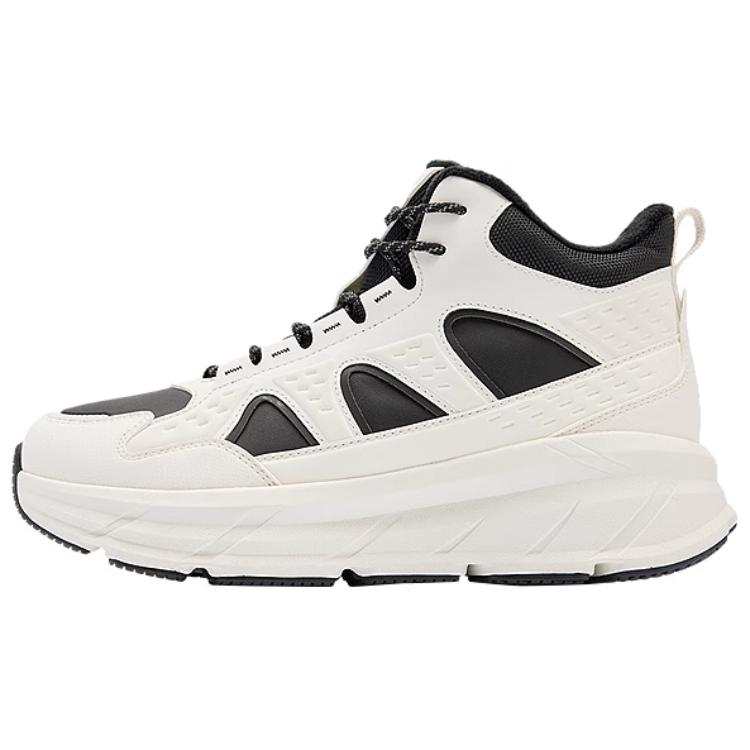 QIAODAN Slip Resistant Abrasion Resistant Slip Resistant Abrasion Resistant Mid top Casual Shoes Men's White Black