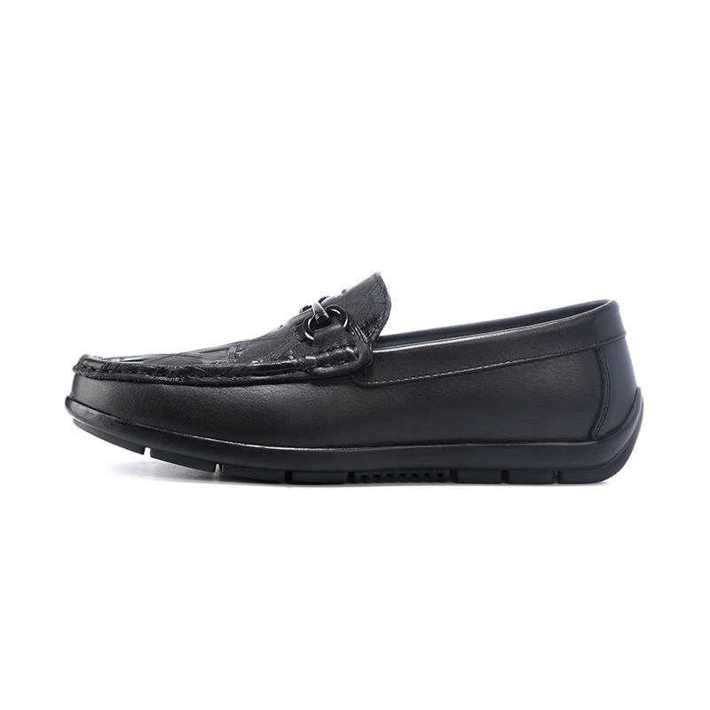 XIMO BULL Cow Leather Casual Shoes Men's Black