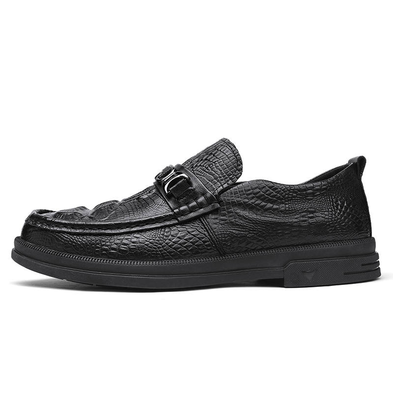 CITONGXIANSHENG Top Grain Cow Leather Casual Shoes Men's Black