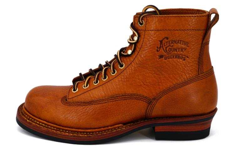 Alternative Country Top Grain Cow Leather Short Mid Calf Outdoor Shoes Unisex