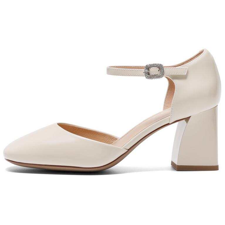 BELLE Cow Leather Fashion And Versatile Comfortable High Heels Women's