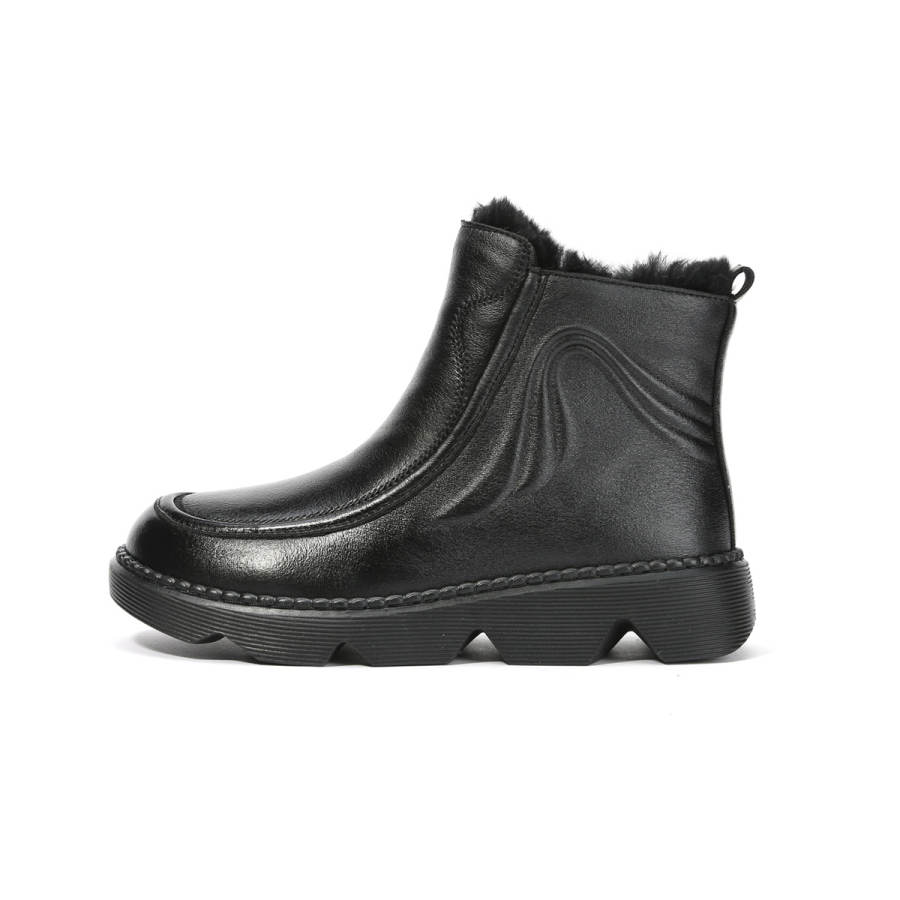 LAOMEIHUA Ankle Boots Women's Black/Burgundy