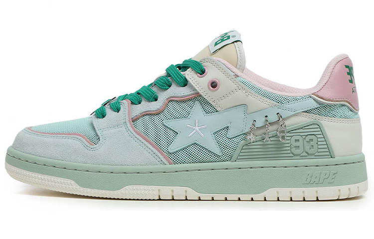 A BATHING APE Bapy x A BATHING APE SK8 STA Low top Stylish Skateboarding Shoes Women's Green