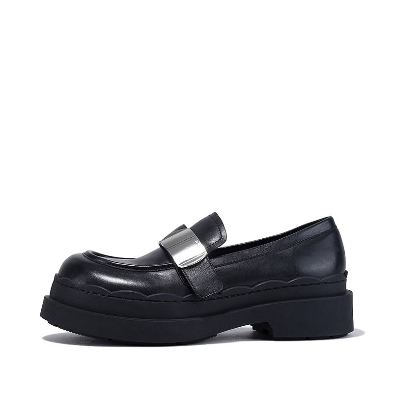 BELLALILY Cow Leather Loafers 3.5cm Women's Black