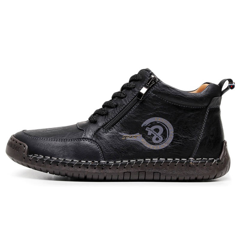 YALU Combat Boots Men's Black/Yellow Brown/Dark Brown