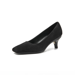 DAISY AND ! Sheepskin Slim Heel High Heels Women's Black