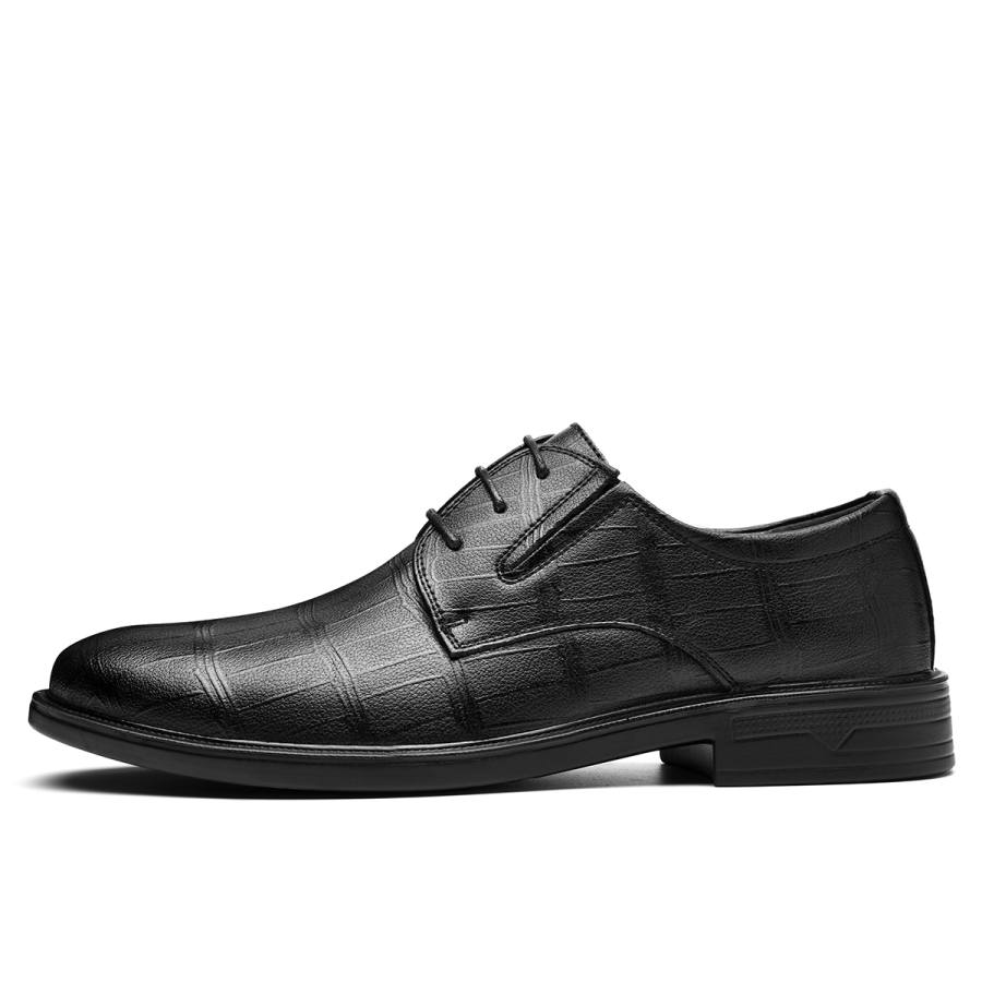 HLA Cow Split Leather Dress Shoes Men's Black