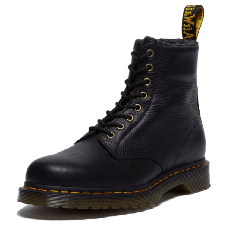 Dr.Martens 1460 Dr.Martens Faux Fur Lined Grizzly Leather Lace Up Boot 'Black'