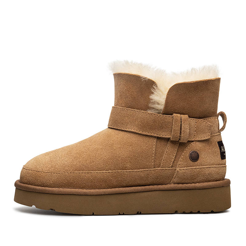 AU&MU Sheepskin Short Snow Boots Women's