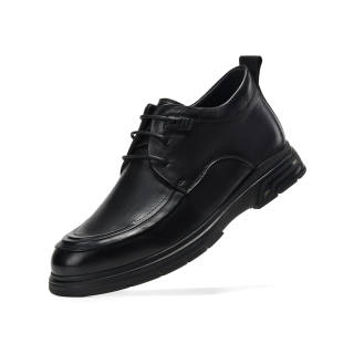 HALEBOSS Cow Leather Casual Leather Shoes With Fleece Lining Men's Black