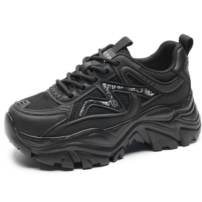 AOKANG Fabric Trendy Low top Chunky Sneakers Women's Black