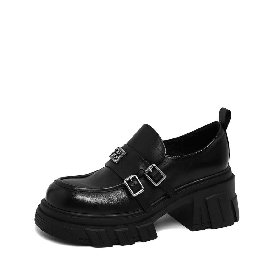 CAMEIDO Cow Leather High Heels Women's Black