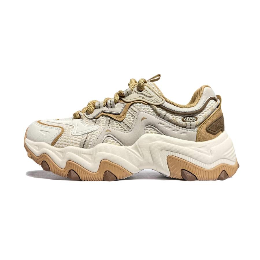 Li-Ning Li Ning Cat Paw Lite 2 Classic And Versatile Slip Resistant Height Increasing Low top Casual Shoes Women's Ecru