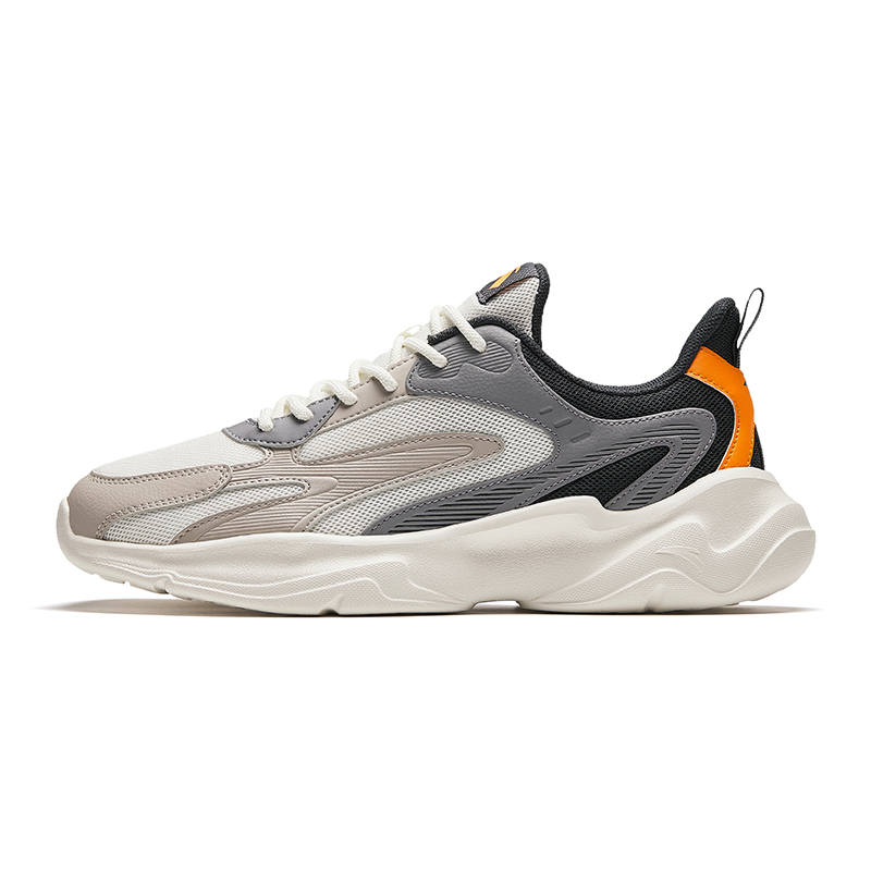 Anta Fabric Slip Resistant Abrasion Resistant Slip Resistant Abrasion Resistant Low top Casual Shoes Men's Gray