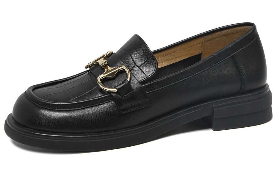 CAMEIDO Leather Casual Shoes Women's Black