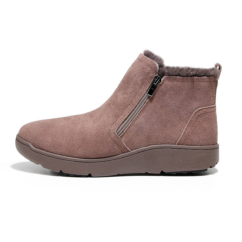 GUOLUOFEI Cow Suede Short Snow Boots Women's
