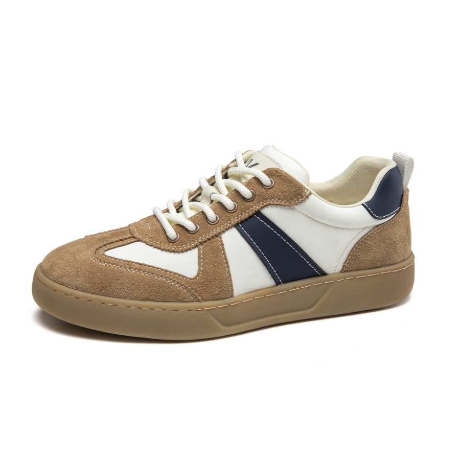 AOKANG Cow Leather Low top Casual Shoes Men's Yellow/White
