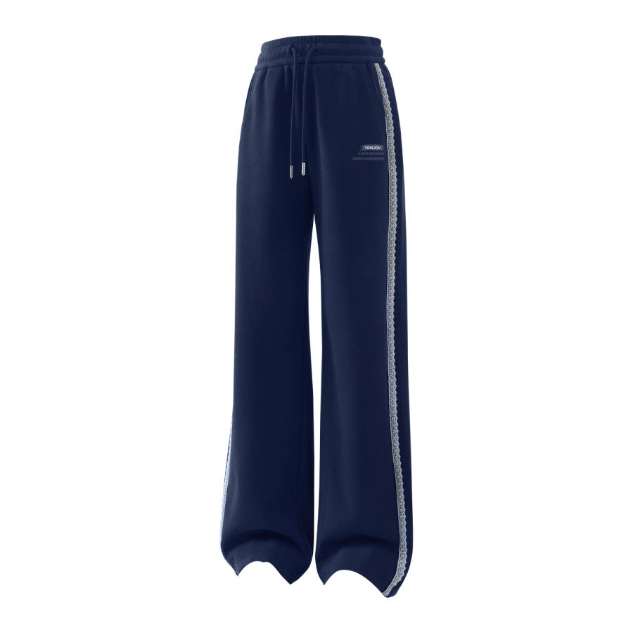 Tonlion Casual Pants Women's Thickened And Fleece Lined Wide Leg Pants