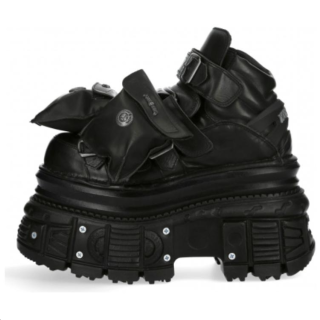NEW ROCK Ankle Boots 10cm Unisex Black