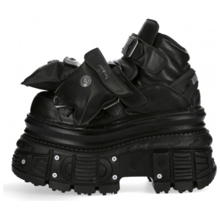NEW ROCK Ankle Boots 10cm Unisex Black