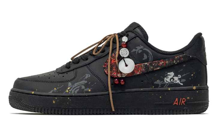 Nike Nike Air Force 1 Riding With Pegasus Abrasion Resistant Abrasion Resistant Low top Skateboard Shoes Men's Black