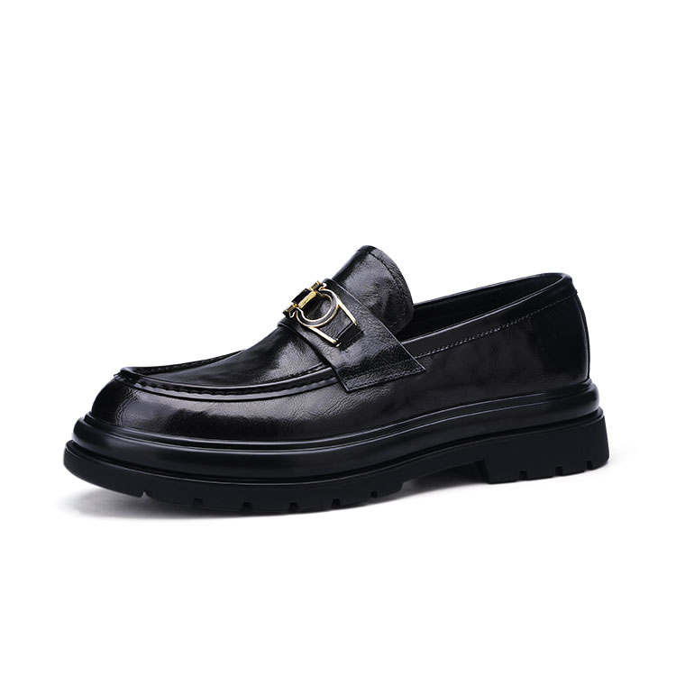 U7 Top Grain Cow Leather Men's Casual Shoes Men's Black