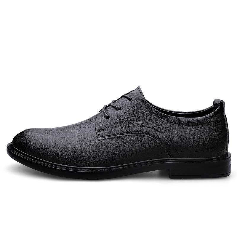LAORENTOU Casual Leather Shoes Men's Low Top Black/Brown