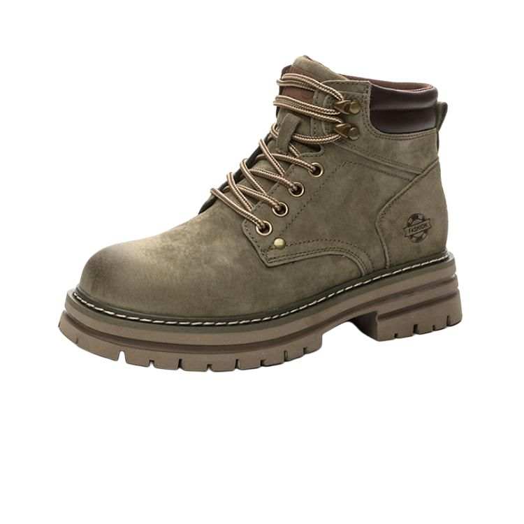 GIGIRYO Top Grain Pig Leather Short Combat Boots 5cm Unisex