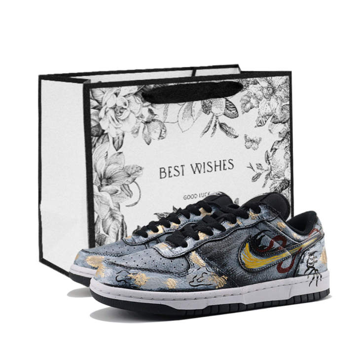 Nike Nike Big Seven Point Adjustment, Shopping Bag, Gold Plated Low top Skateboard Shoes Men's Black Gold