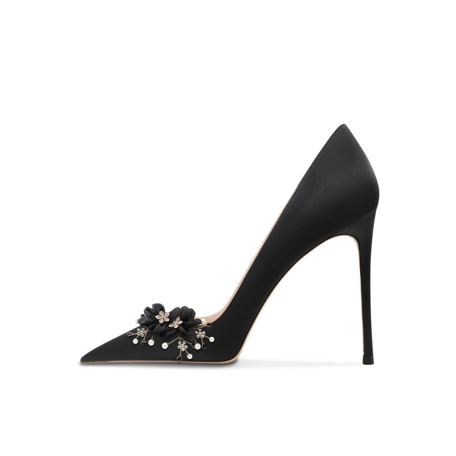 Ganxiaojie Slim Heel High Heels Women's Black