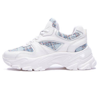 CHCH Chunky Sneakers Women's Low Top Apricot/Blue