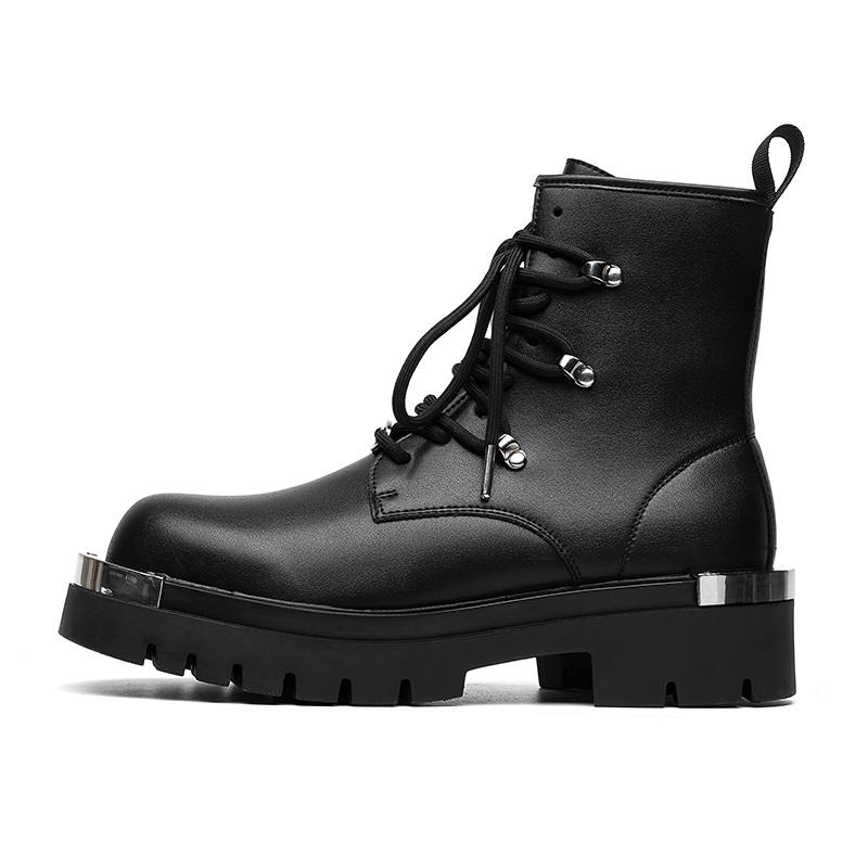 KAQIAODI KAQIAODI Microfiber Leather Short Combat Boots Men's