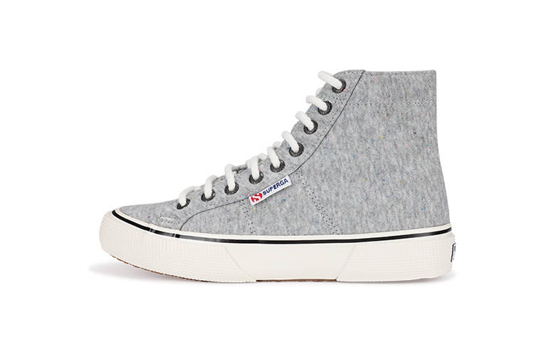 SUPERGA Fabric Slip Resistant Abrasion Resistant High top Sports Casual Shoes Women's Gray