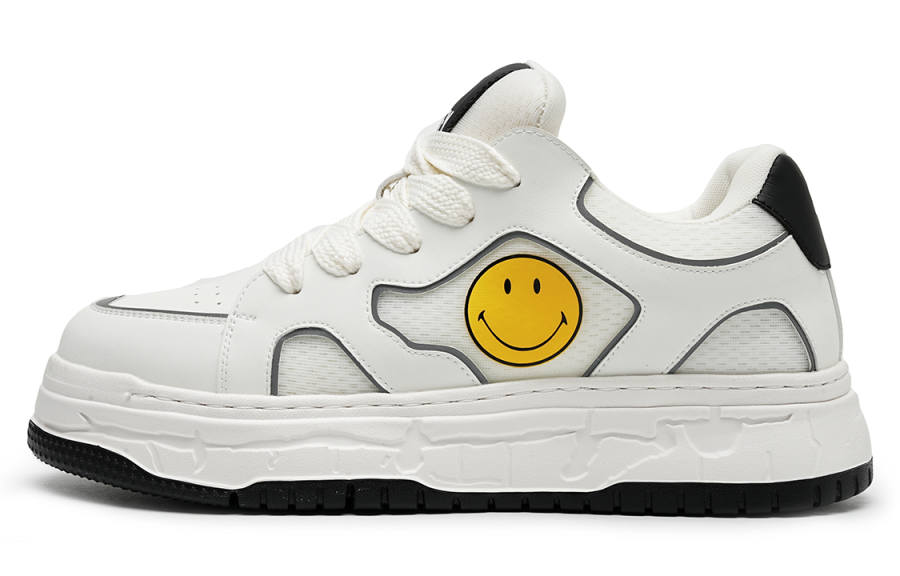 SMILEY French Smiley Face Textile, Leather Sports Casual Shoes Men's