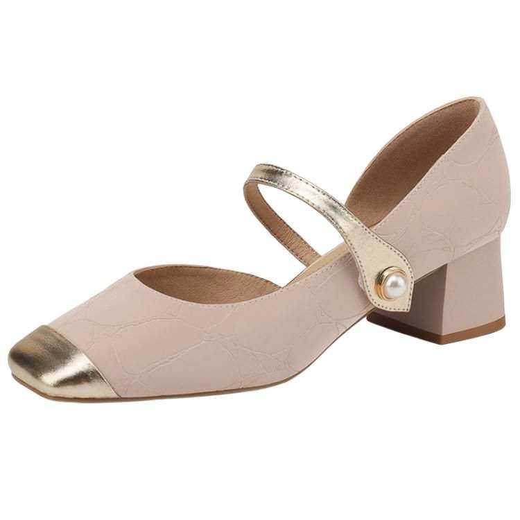 JOSINY Synthetic Leather Chunky Heel Mary Jane Shoes 4.5cm Women's